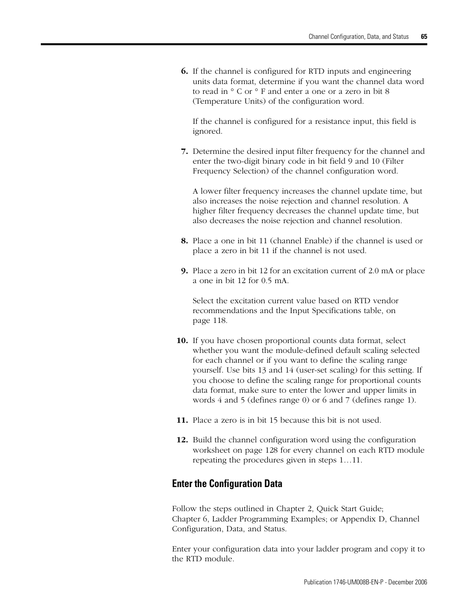 Enter the configuration data | Rockwell Automation 1746-NR4 SLC RTD/Resistance Input Module User Manual User Manual | Page 65 / 148