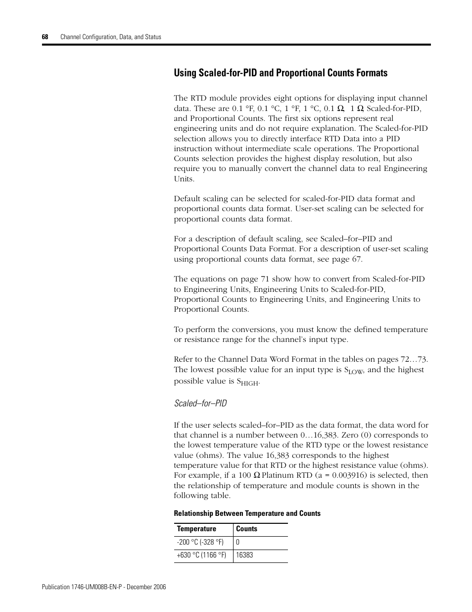 Rockwell Automation 1746-NR4 SLC RTD/Resistance Input Module User Manual User Manual | Page 68 / 148