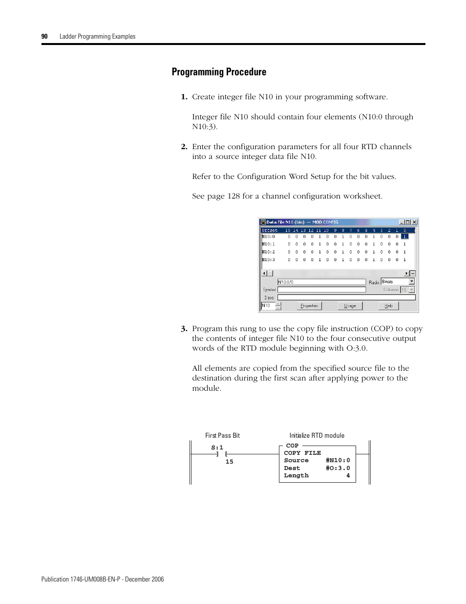 Programming procedure | Rockwell Automation 1746-NR4 SLC RTD/Resistance Input Module User Manual User Manual | Page 90 / 148