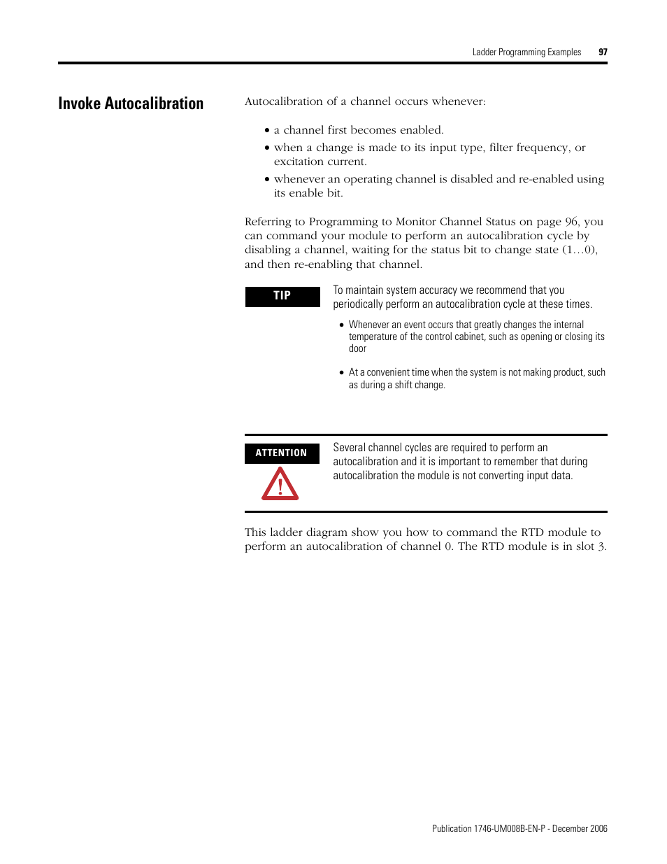 Invoke autocalibration | Rockwell Automation 1746-NR4 SLC RTD/Resistance Input Module User Manual User Manual | Page 97 / 148