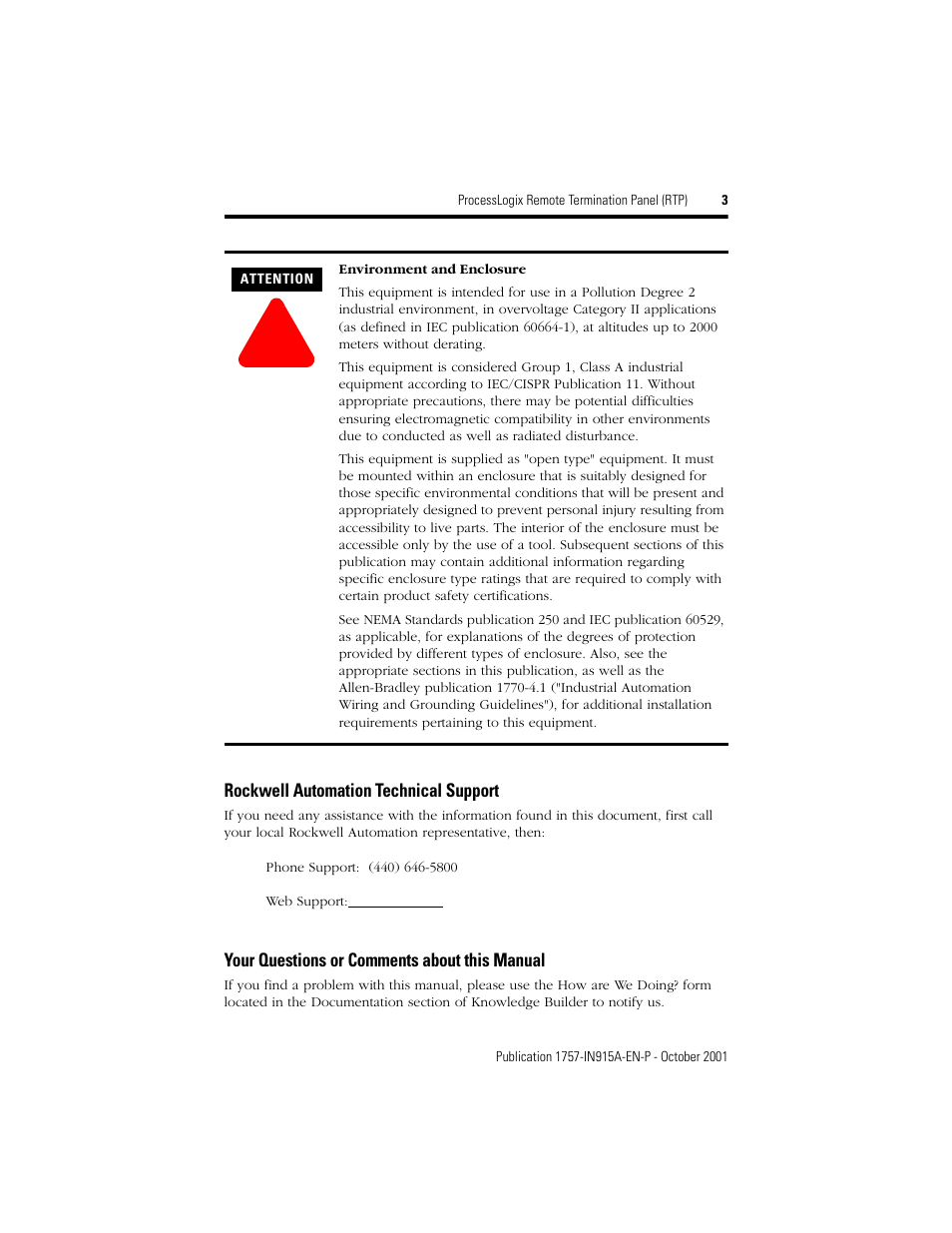 Rockwell Automation 1757-FIMRTP ProcessLogix Remote Termination Panel (RTP) Installation Instructions User Manual | Page 3 / 12