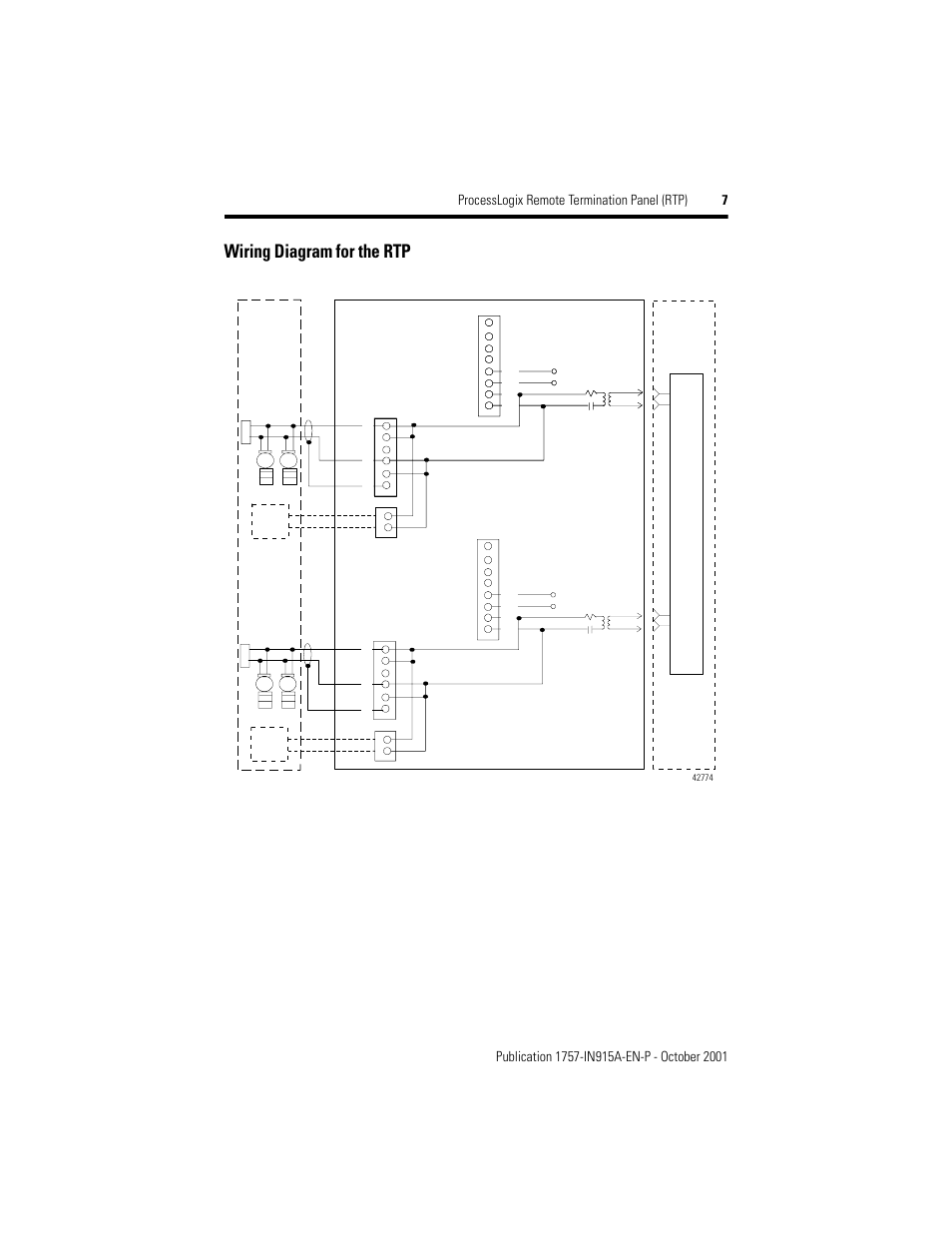 Wiring diagram for the rtp | Rockwell Automation 1757-FIMRTP ProcessLogix Remote Termination Panel (RTP) Installation Instructions User Manual | Page 7 / 12