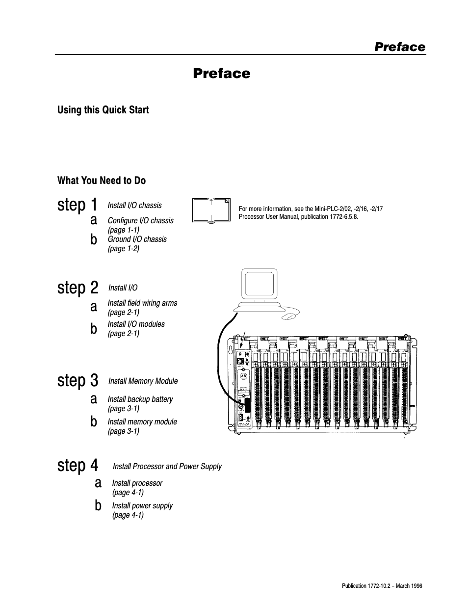 1772-10.2, preface, Step 1 2 3 4, Step | Ab a b, Preface | Rockwell Automation 1772-MJ DATA MINI-PLC-2 FAM.PROG.CONTR User Manual | Page 4 / 17