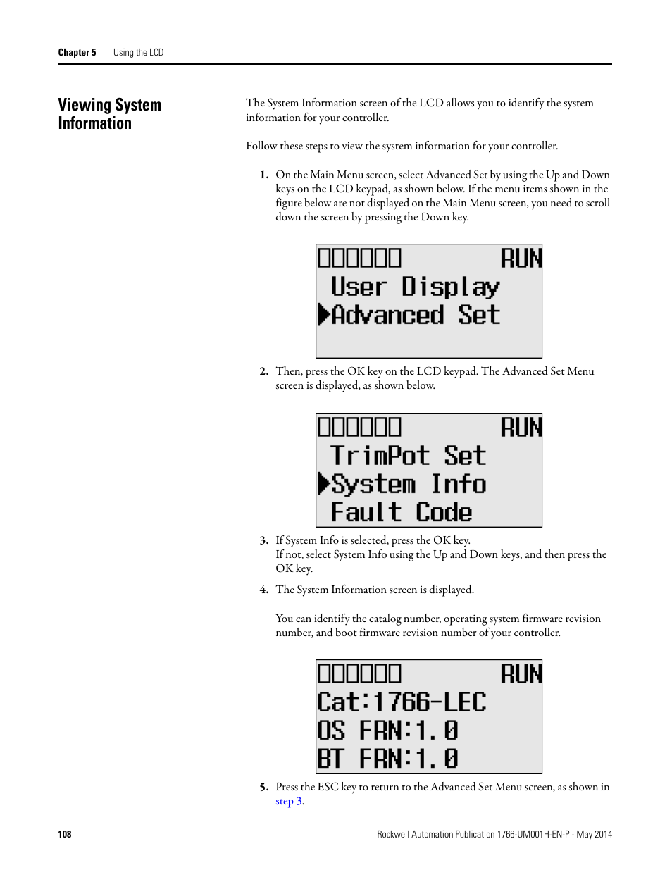 Viewing system information | Rockwell Automation 1766-Lxxxx MicroLogix 1400 Programmable Controllers User Manual User Manual | Page 150 / 406