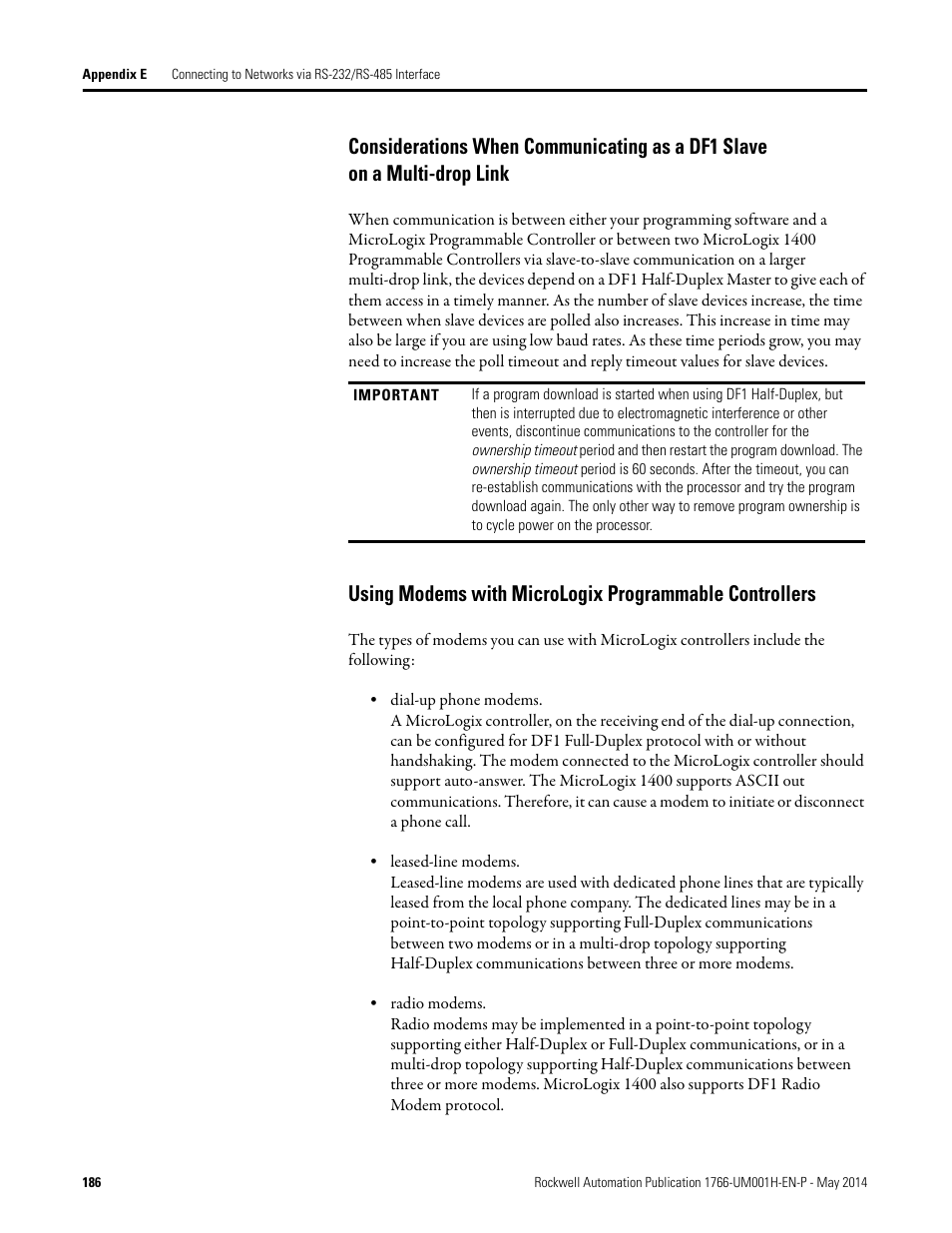 Rockwell Automation 1766-Lxxxx MicroLogix 1400 Programmable Controllers User Manual User Manual | Page 226 / 406