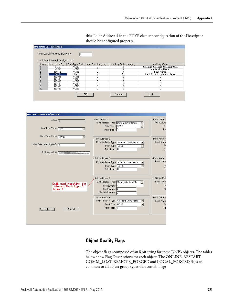 Object quality flags | Rockwell Automation 1766-Lxxxx MicroLogix 1400 Programmable Controllers User Manual User Manual | Page 311 / 406