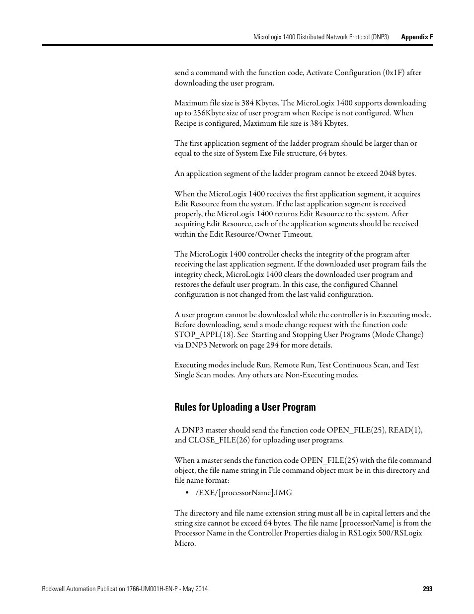 Rules for uploading a user program | Rockwell Automation 1766-Lxxxx MicroLogix 1400 Programmable Controllers User Manual User Manual | Page 333 / 406