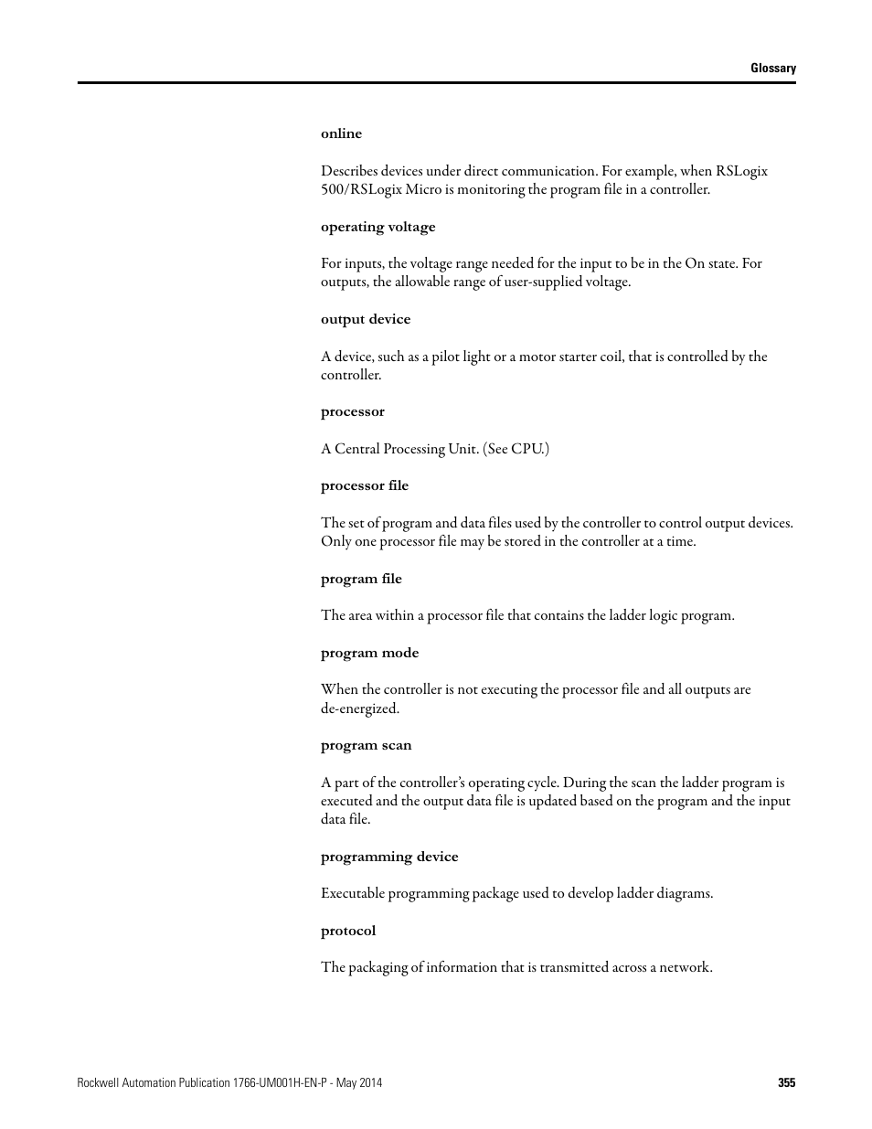 Rockwell Automation 1766-Lxxxx MicroLogix 1400 Programmable Controllers User Manual User Manual | Page 395 / 406