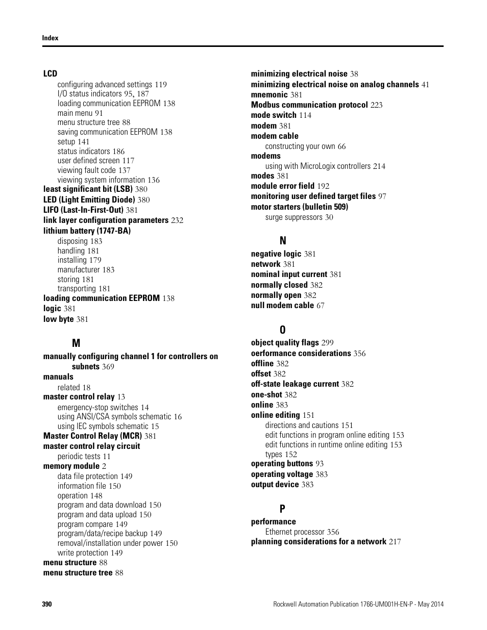 Rockwell Automation 1766-Lxxxx MicroLogix 1400 Programmable Controllers User Manual User Manual | Page 402 / 406