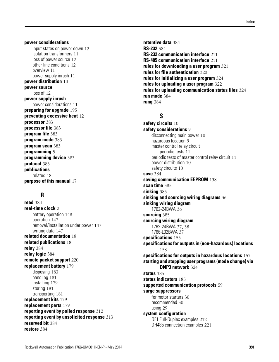 Rockwell Automation 1766-Lxxxx MicroLogix 1400 Programmable Controllers User Manual User Manual | Page 403 / 406