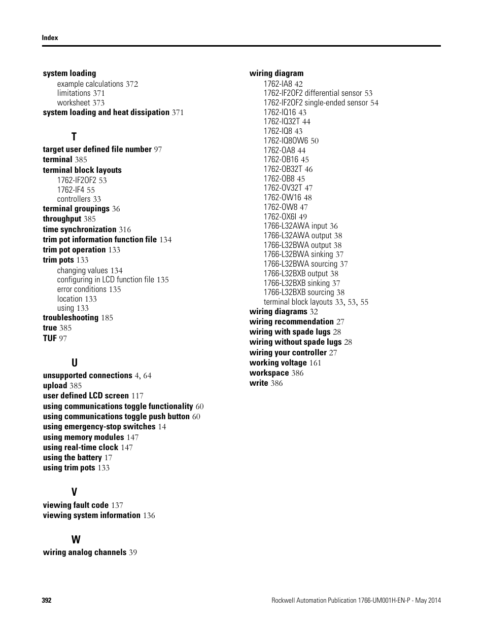Rockwell Automation 1766-Lxxxx MicroLogix 1400 Programmable Controllers User Manual User Manual | Page 404 / 406