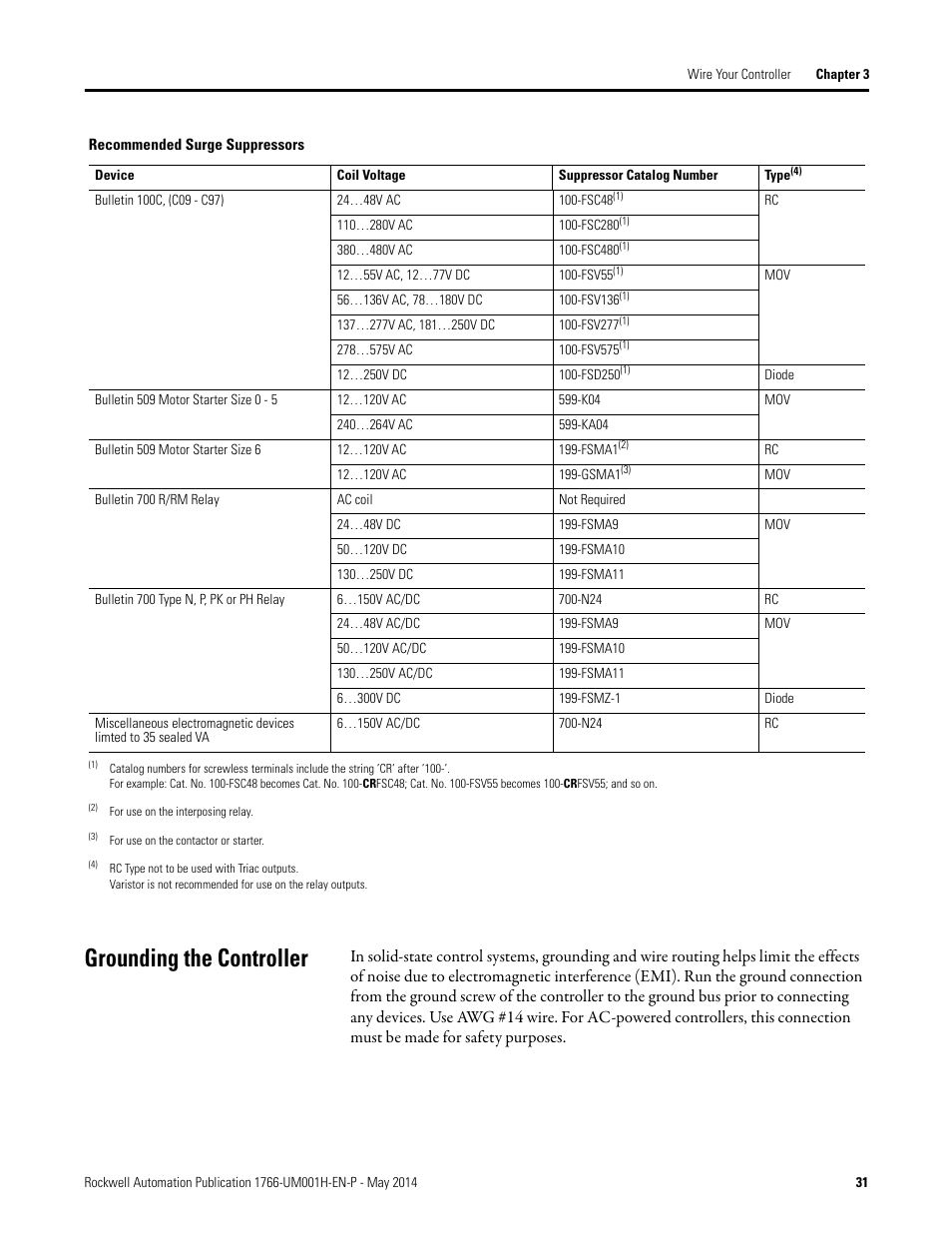 Grounding the controller | Rockwell Automation 1766-Lxxxx MicroLogix 1400 Programmable Controllers User Manual User Manual | Page 45 / 406