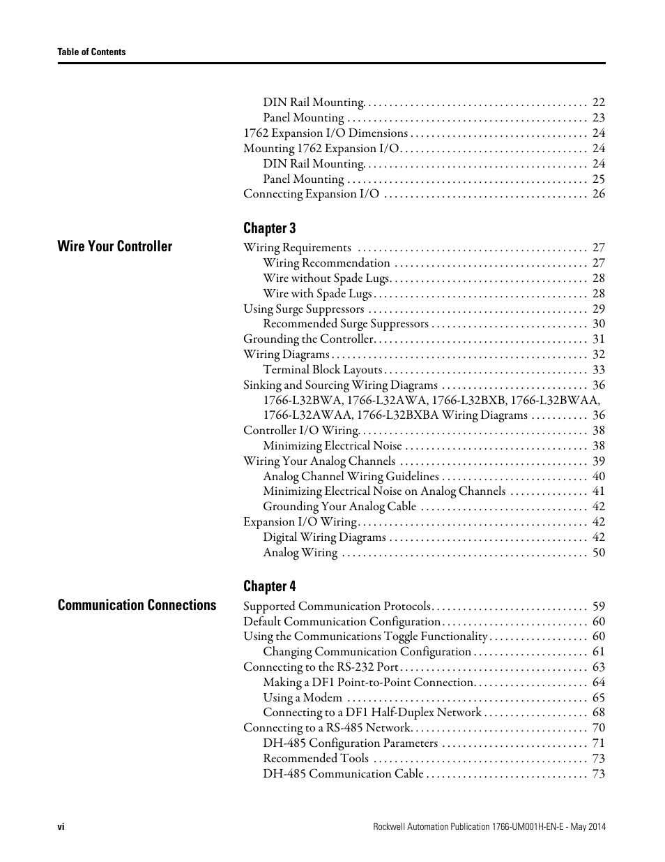 Rockwell Automation 1766-Lxxxx MicroLogix 1400 Programmable Controllers User Manual User Manual | Page 6 / 406
