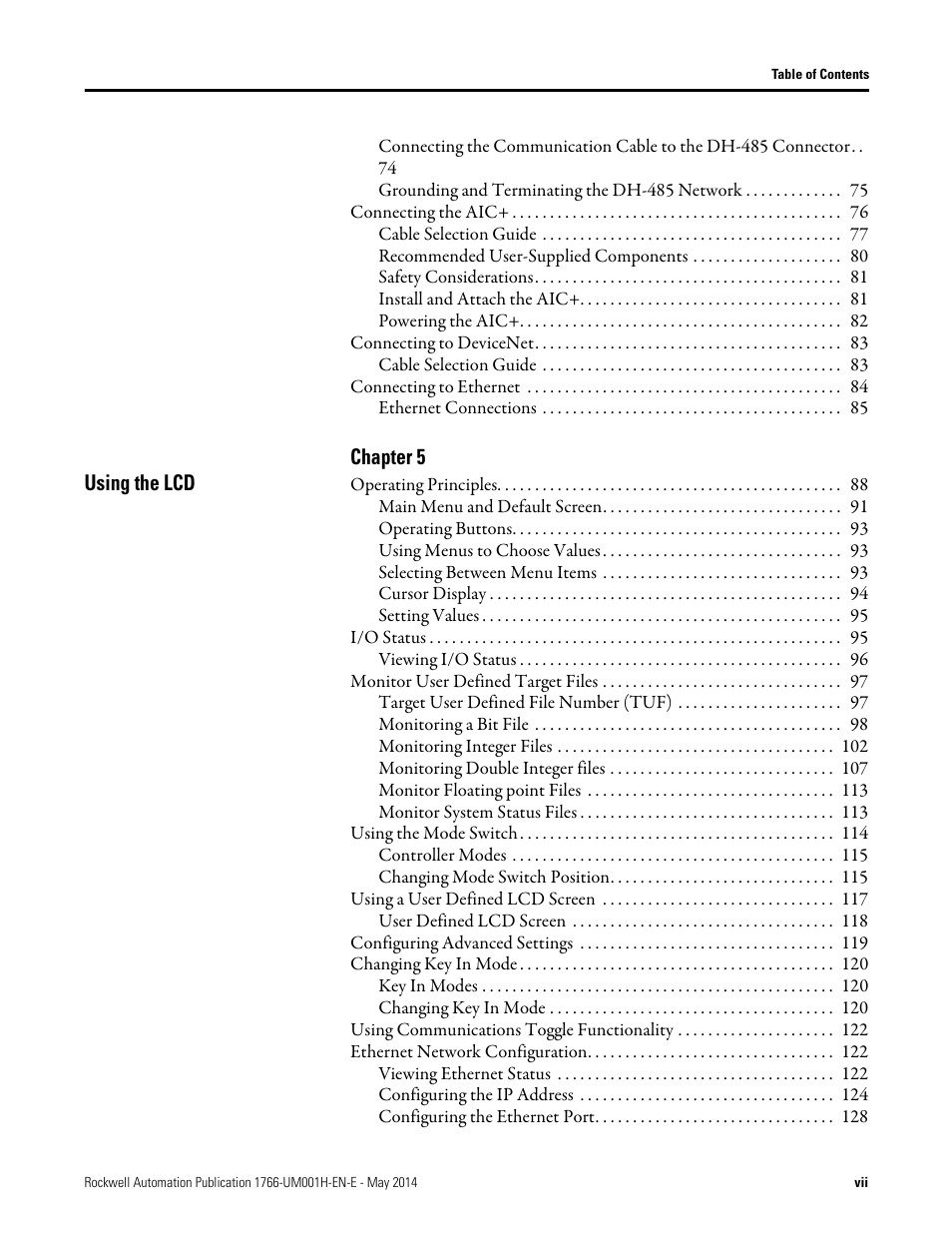 Rockwell Automation 1766-Lxxxx MicroLogix 1400 Programmable Controllers User Manual User Manual | Page 7 / 406