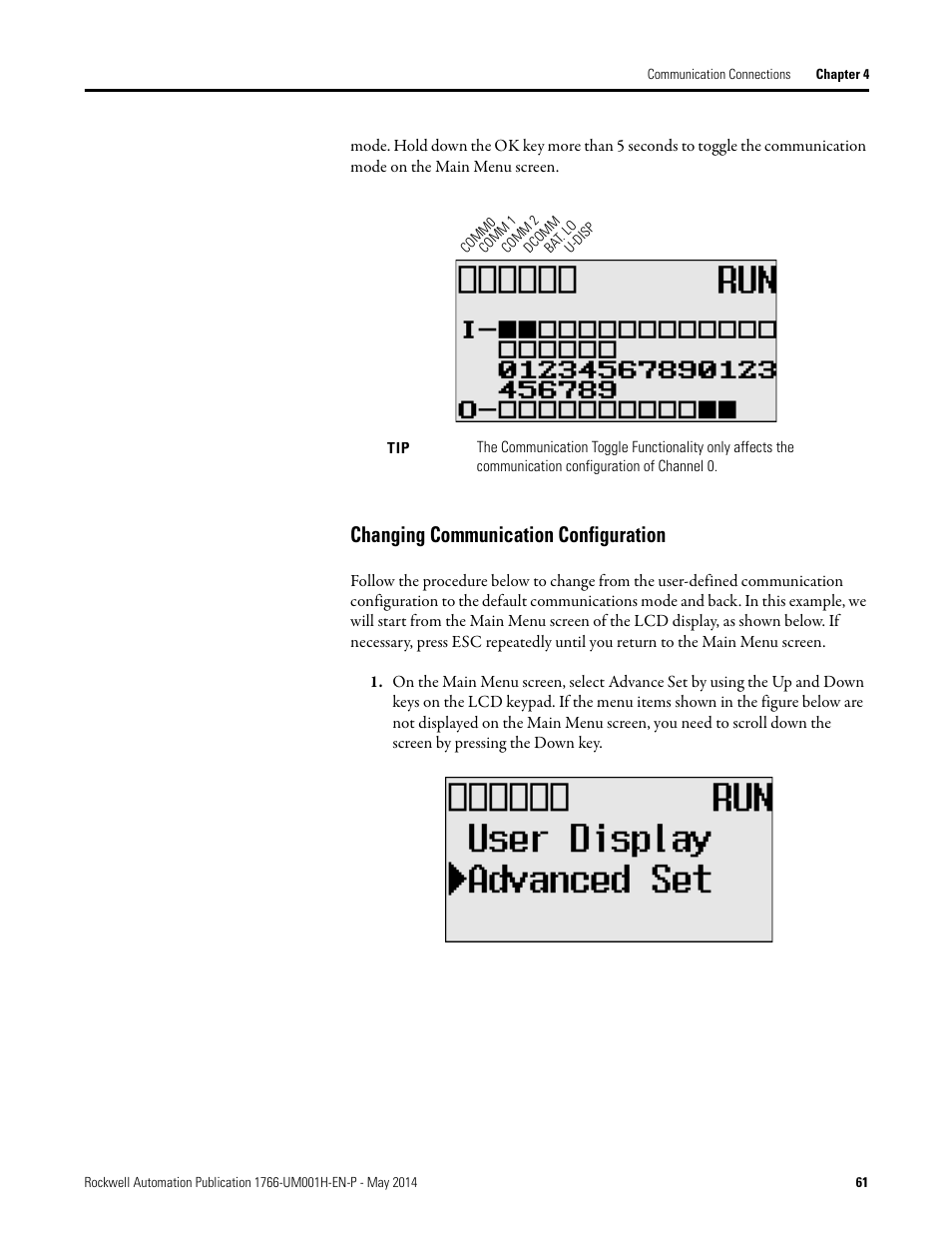 Changing communication configuration | Rockwell Automation 1766-Lxxxx MicroLogix 1400 Programmable Controllers User Manual User Manual | Page 75 / 406