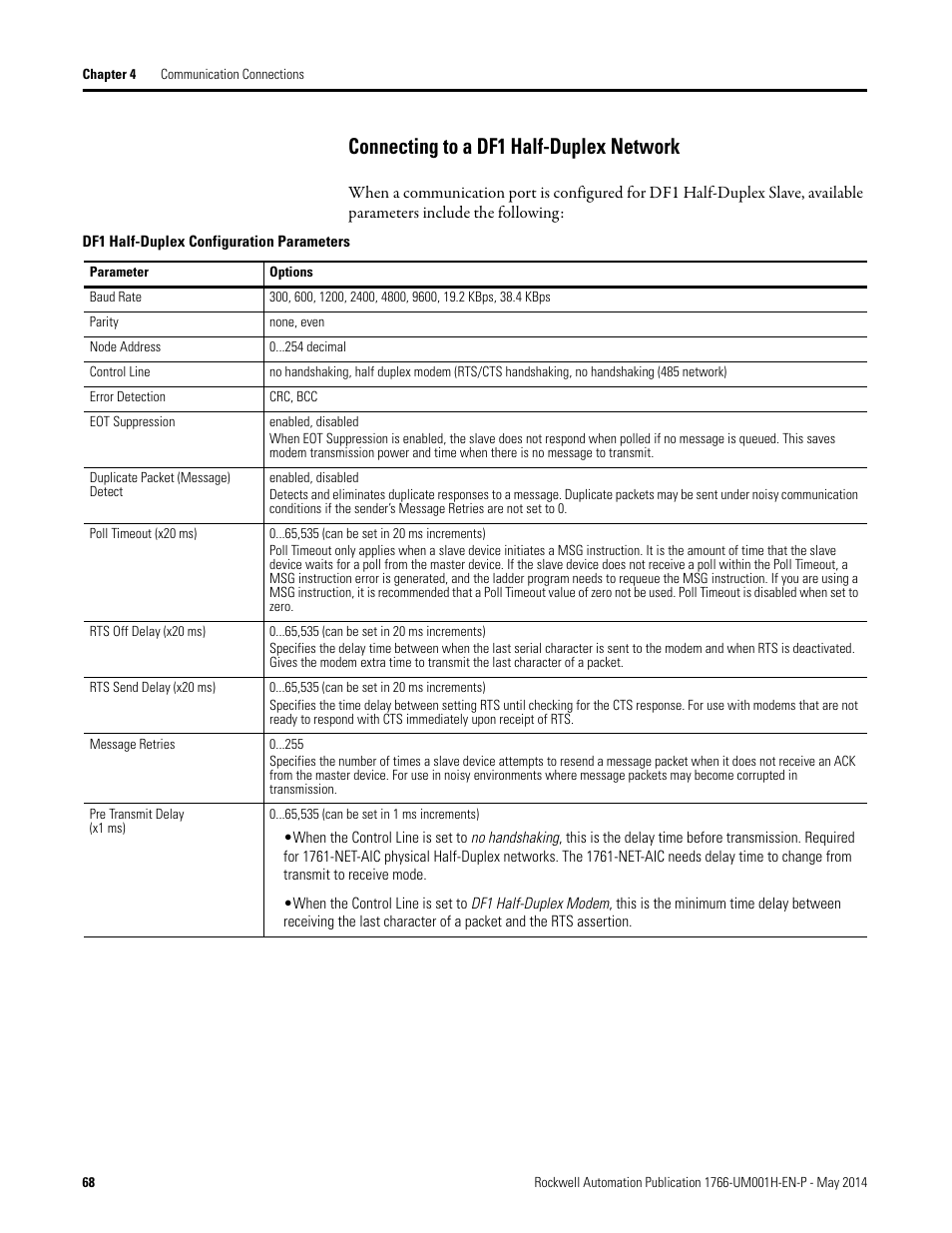 Connecting to a df1 half-duplex network | Rockwell Automation 1766-Lxxxx MicroLogix 1400 Programmable Controllers User Manual User Manual | Page 82 / 406