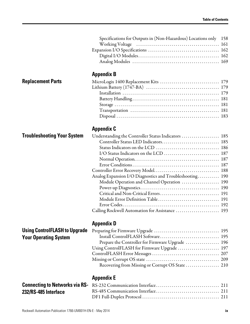 Rockwell Automation 1766-Lxxxx MicroLogix 1400 Programmable Controllers User Manual User Manual | Page 9 / 406