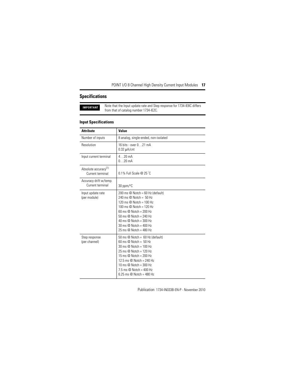 Specifications | Rockwell Automation 1734-IE8C Installation Instructions User Manual | Page 17 / 24