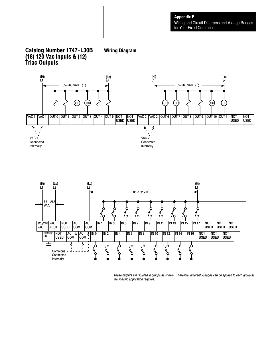Wiring diagram, E-35 | Rockwell Automation 1747-L40 SLC 500 Fixed Hardware Style User Manual | Page 178 / 223
