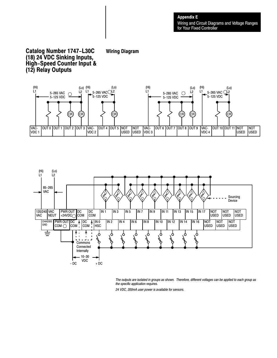 Wiring diagram, E-37 | Rockwell Automation 1747-L40 SLC 500 Fixed Hardware Style User Manual | Page 180 / 223