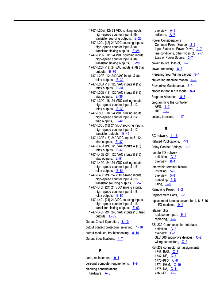 Rockwell Automation 1747-L40 SLC 500 Fixed Hardware Style User Manual | Page 219 / 223