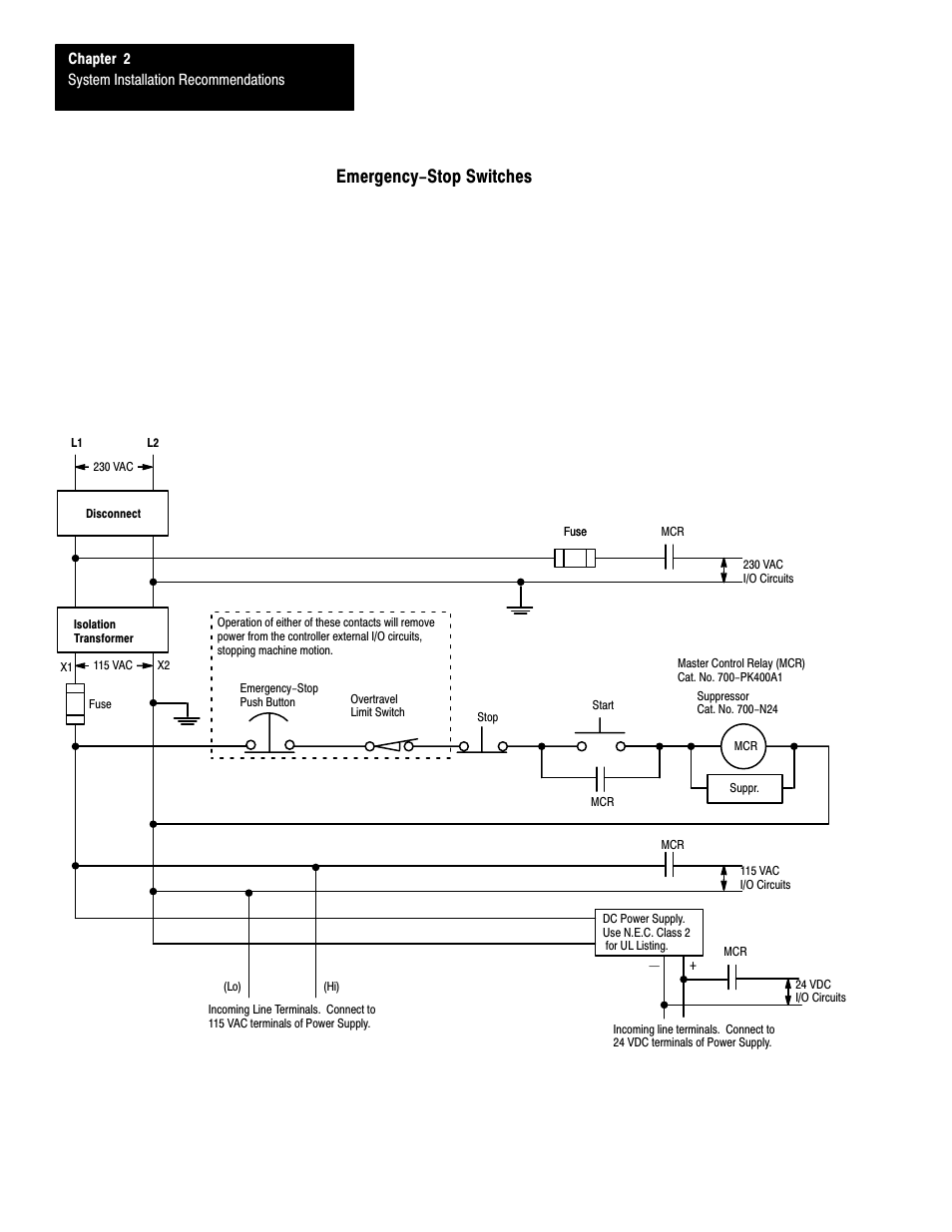 Emergency-stop switches | Rockwell Automation 1747-L40 SLC 500 Fixed Hardware Style User Manual | Page 45 / 223