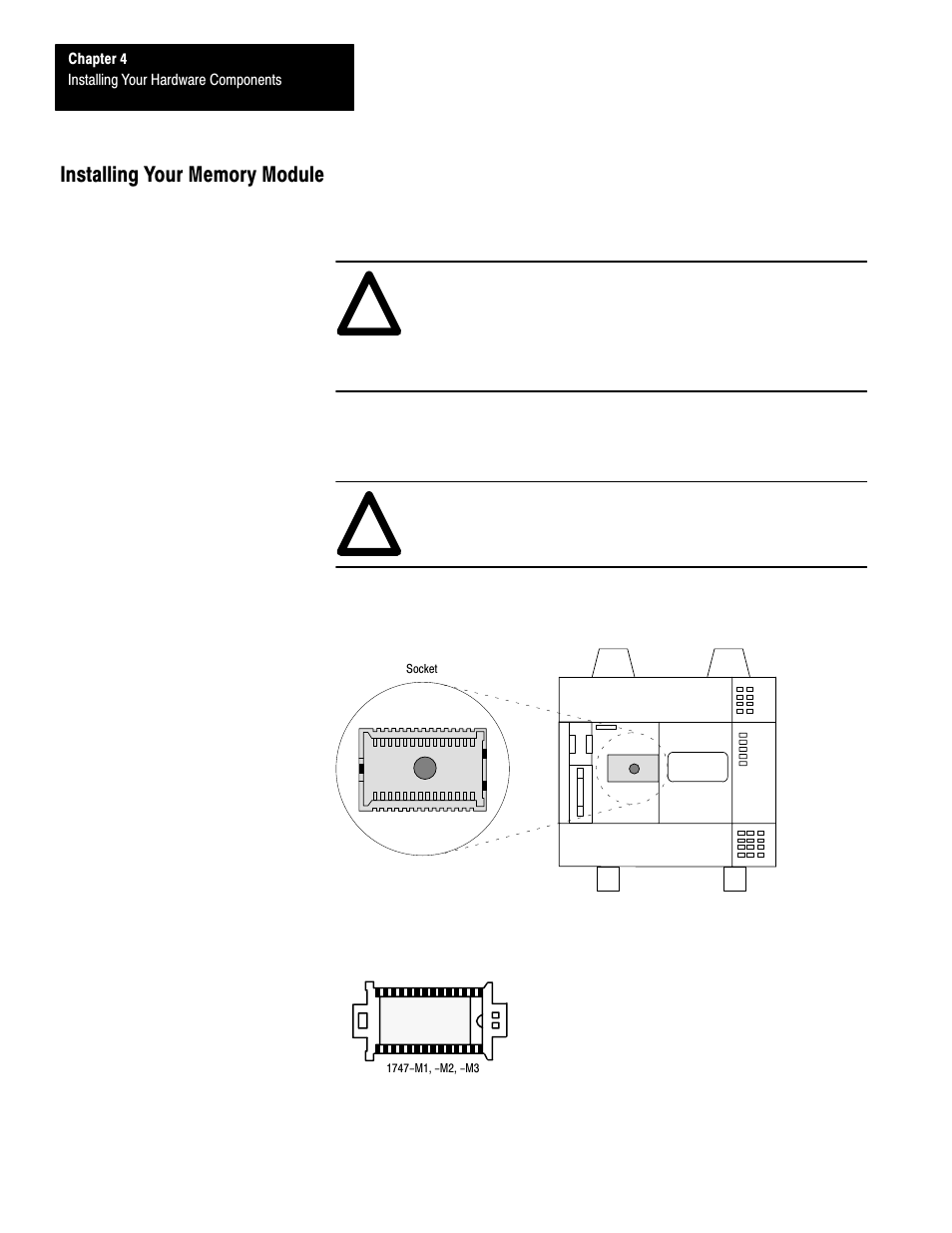 Installing your memory module | Rockwell Automation 1747-L40 SLC 500 Fixed Hardware Style User Manual | Page 59 / 223