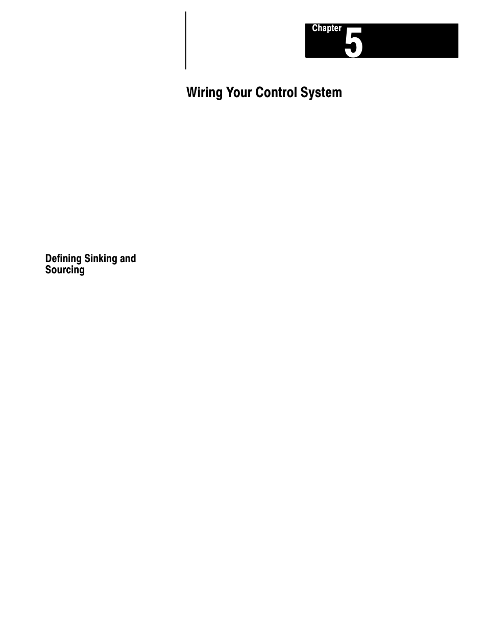 5 - wiring your control system, Defining sinking and sourcing, Wiring your control system | Rockwell Automation 1747-L40 SLC 500 Fixed Hardware Style User Manual | Page 64 / 223