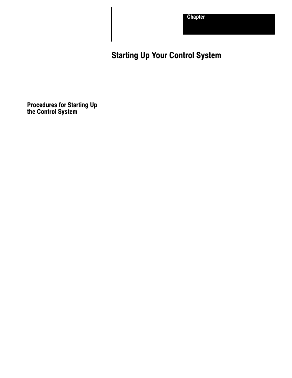 6 - starting up your control system, Procedures for starting up the control system, Starting up your control system | Rockwell Automation 1747-L40 SLC 500 Fixed Hardware Style User Manual | Page 74 / 223