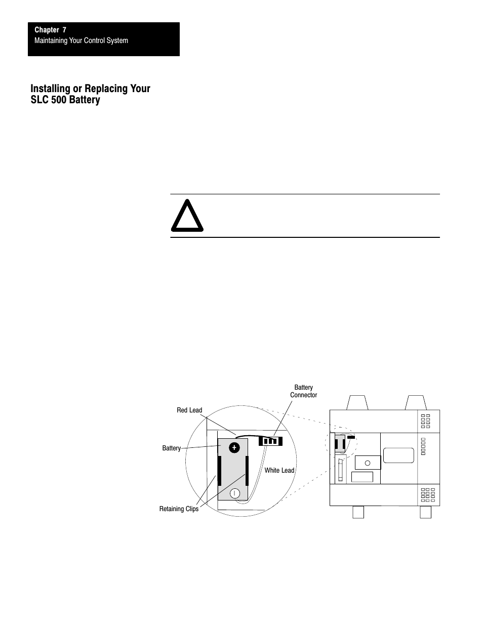 Installing or replacing your slc 500 battery | Rockwell Automation 1747-L40 SLC 500 Fixed Hardware Style User Manual | Page 89 / 223