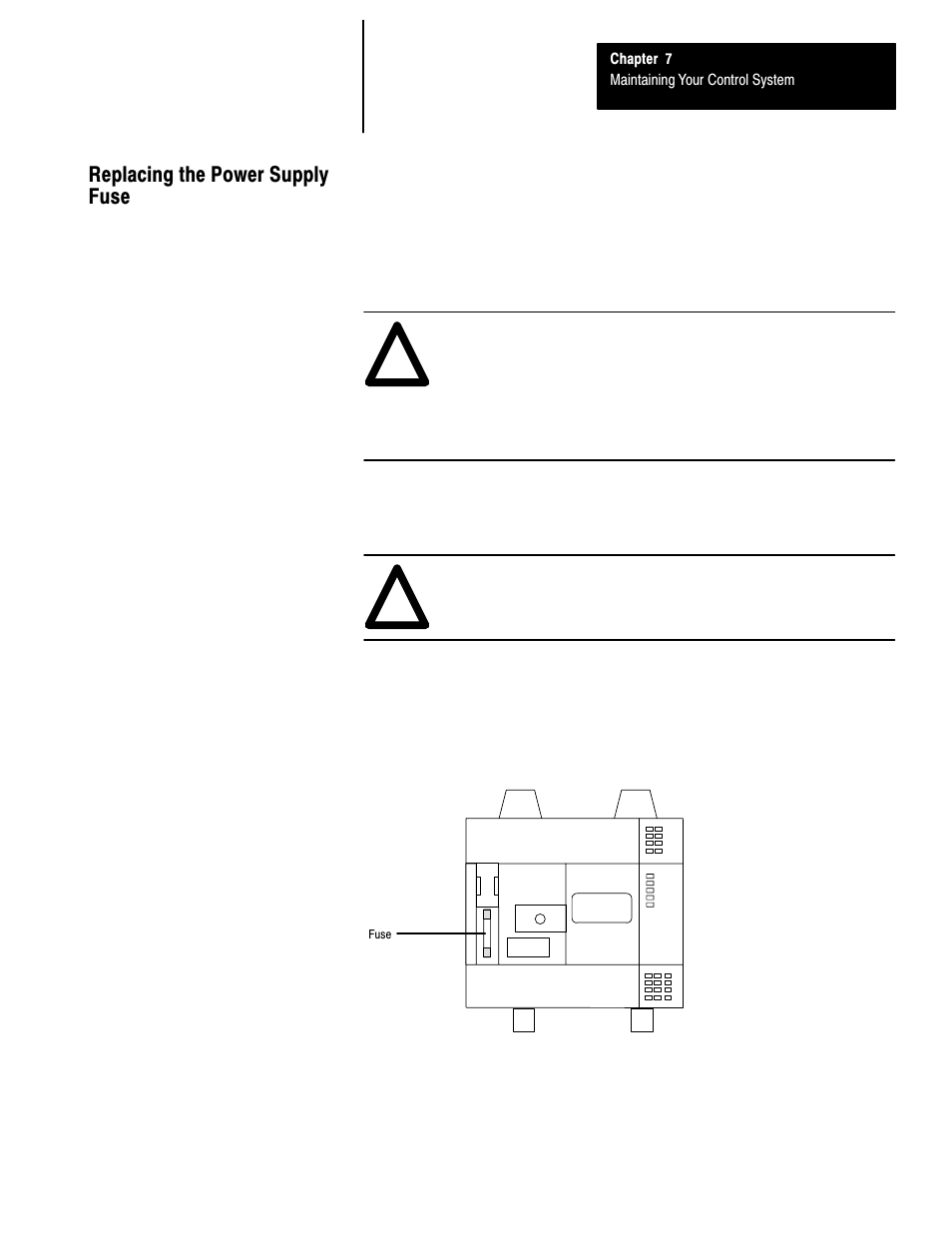 Replacing the power supply fuse | Rockwell Automation 1747-L40 SLC 500 Fixed Hardware Style User Manual | Page 90 / 223
