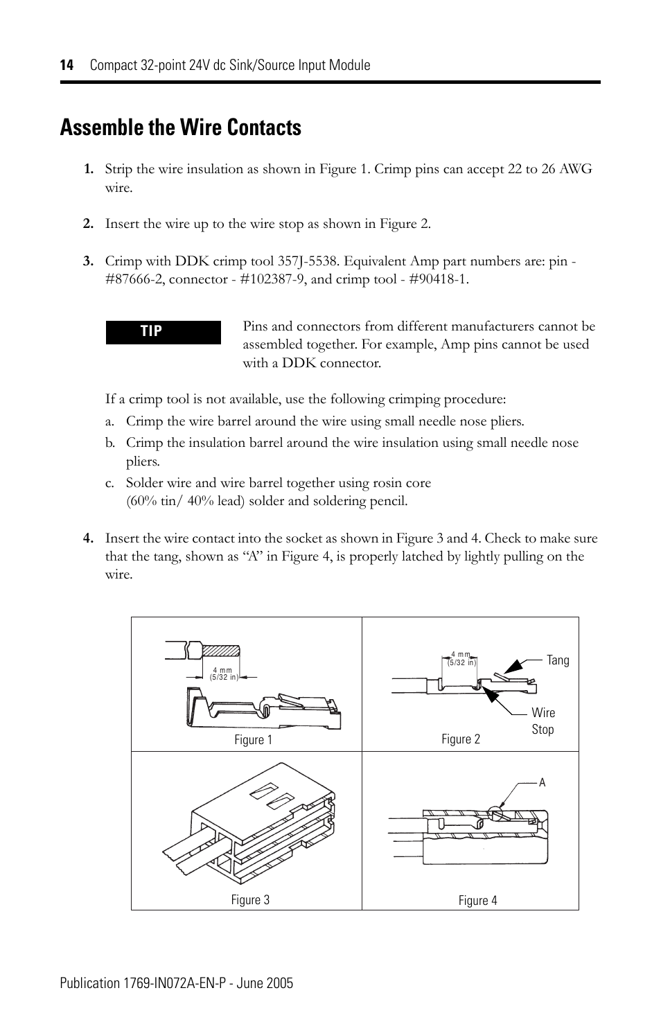 Assemble the wire contacts | Rockwell Automation 1769-IQ32T Compact Module User Manual | Page 14 / 20