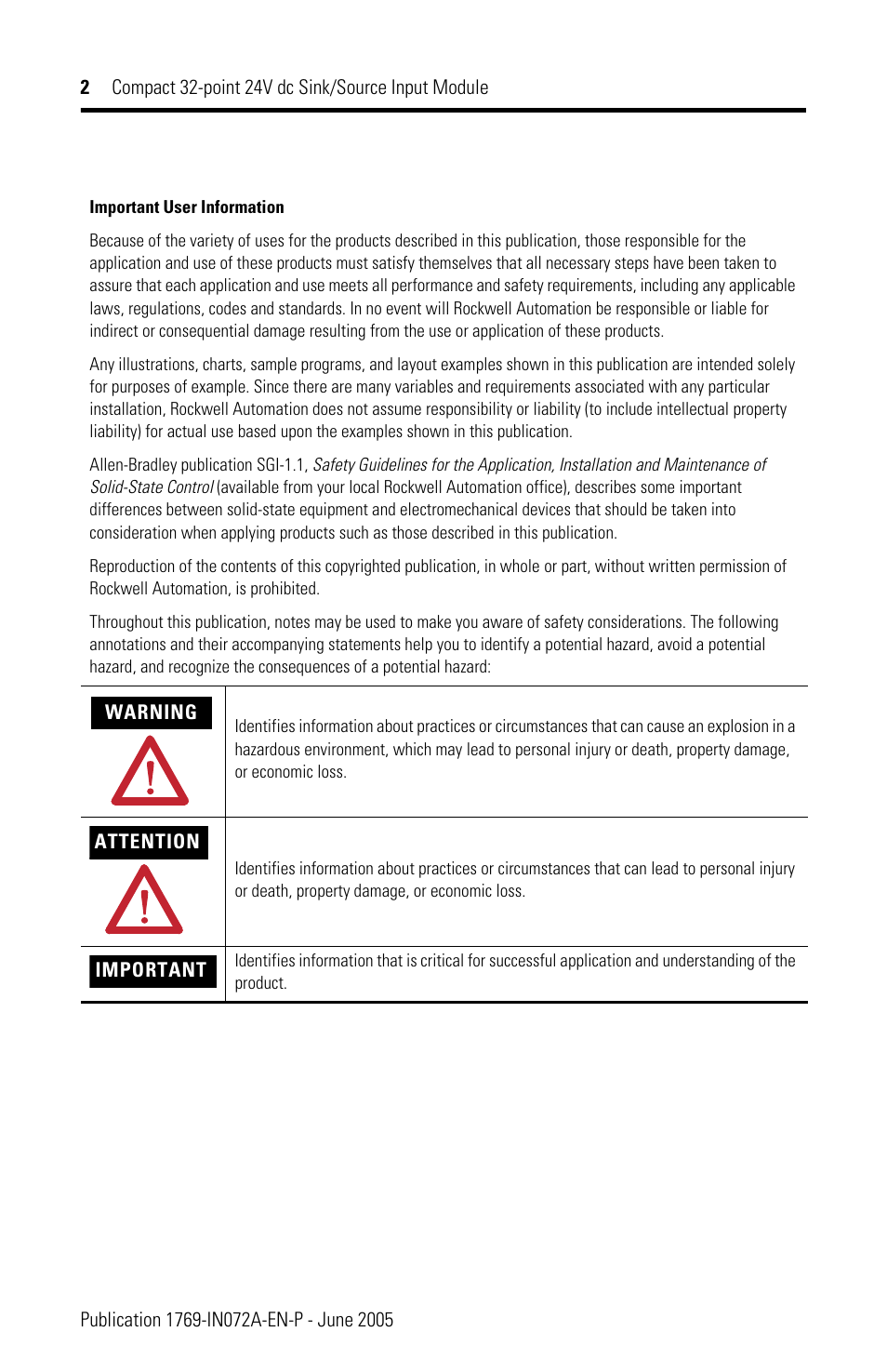 Rockwell Automation 1769-IQ32T Compact Module User Manual | Page 2 / 20