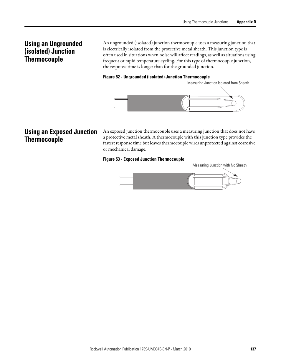 Using an exposed junction thermocouple | Rockwell Automation 1769-IT6 Compact I/O 1769-IT6 Thermocouple/mV Input Module User Manual | Page 137 / 168