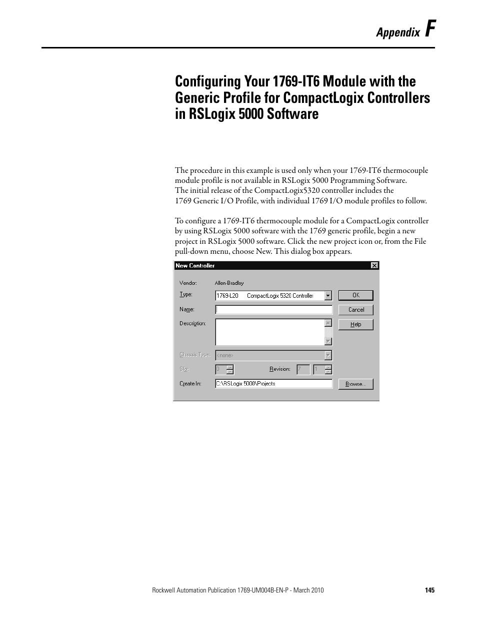 Appendix f | Rockwell Automation 1769-IT6 Compact I/O 1769-IT6 Thermocouple/mV Input Module User Manual | Page 145 / 168