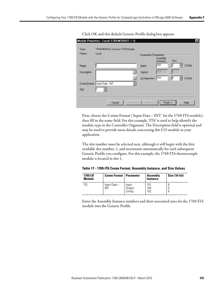 Rockwell Automation 1769-IT6 Compact I/O 1769-IT6 Thermocouple/mV Input Module User Manual | Page 147 / 168