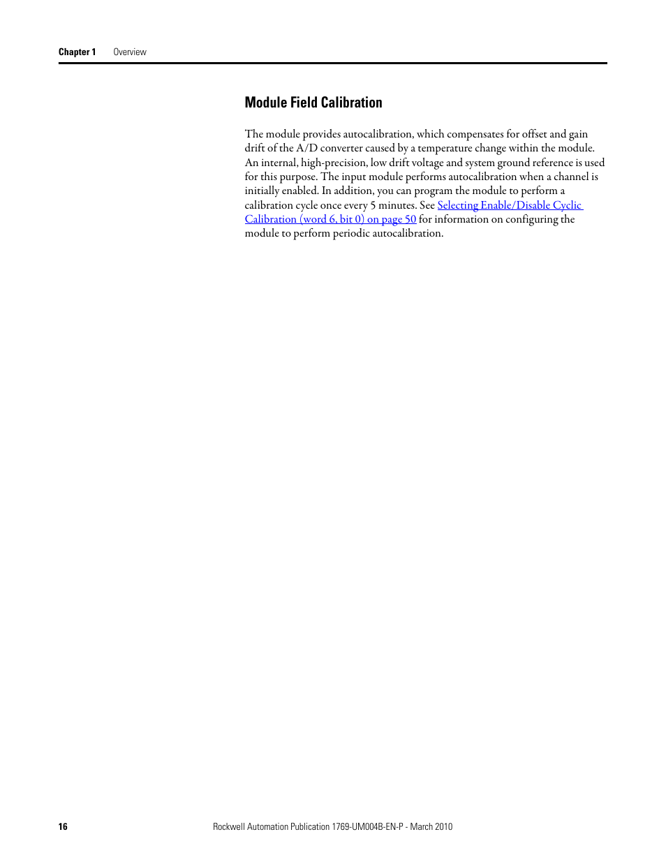 Module field calibration | Rockwell Automation 1769-IT6 Compact I/O 1769-IT6 Thermocouple/mV Input Module User Manual | Page 16 / 168