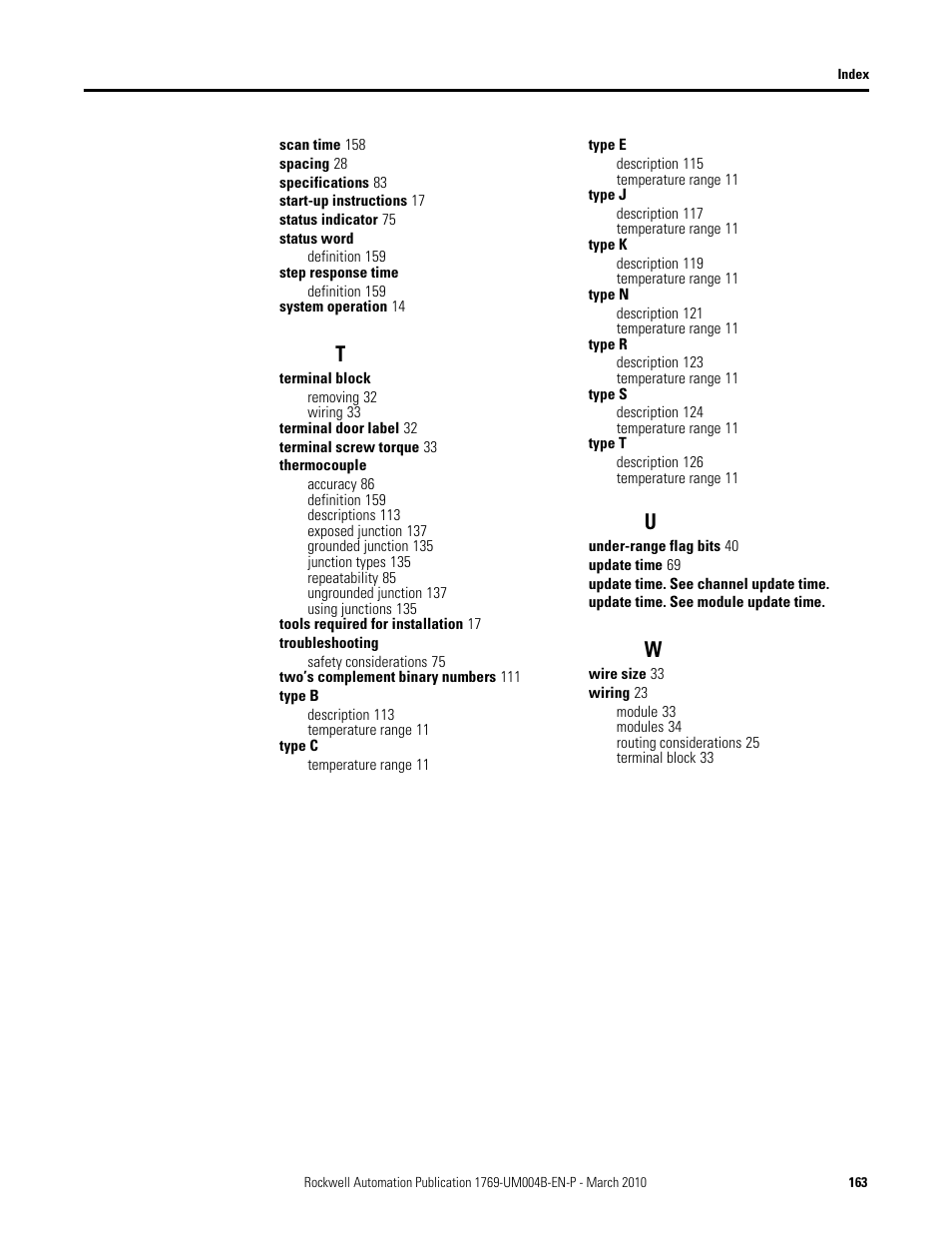 Rockwell Automation 1769-IT6 Compact I/O 1769-IT6 Thermocouple/mV Input Module User Manual | Page 163 / 168