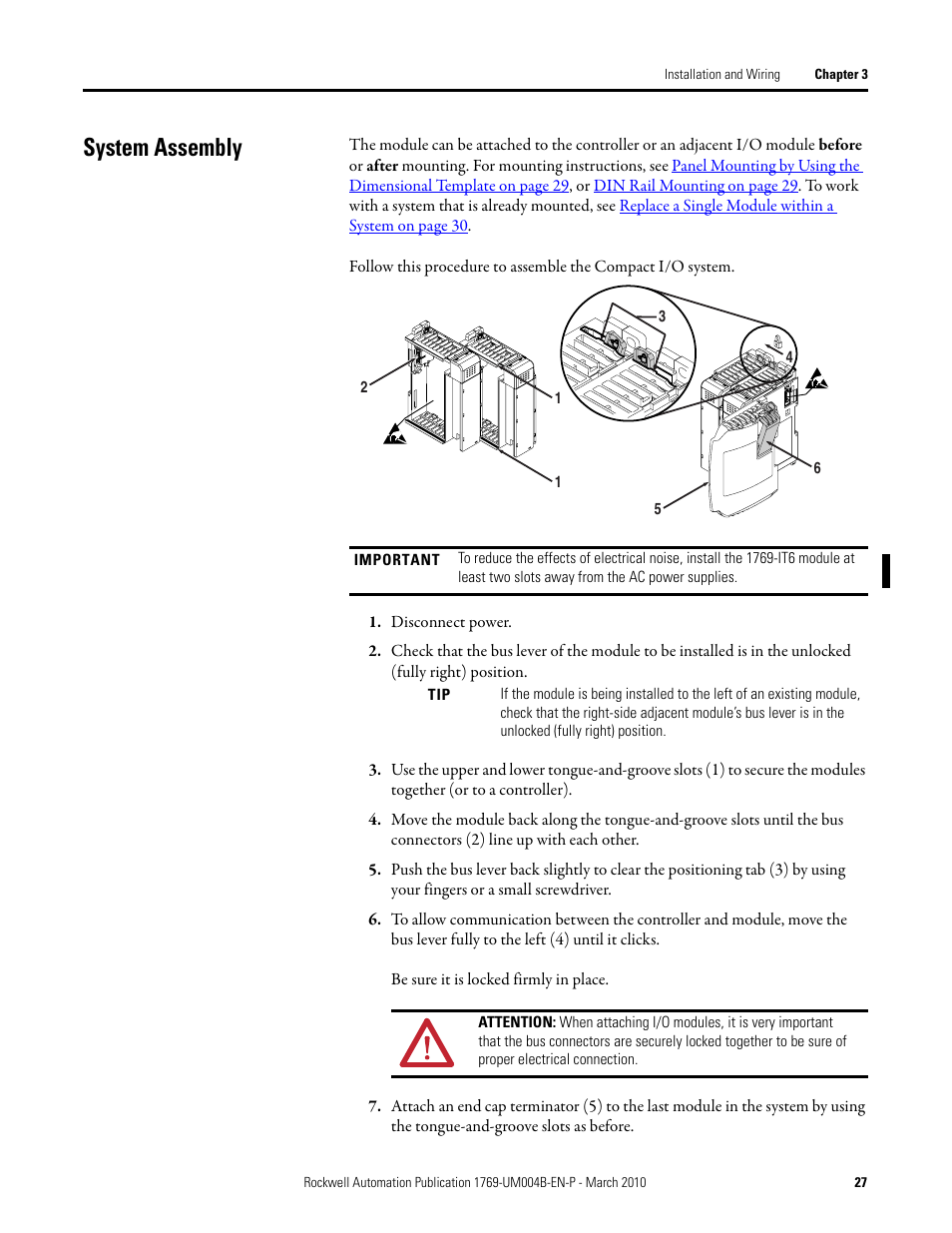 System assembly | Rockwell Automation 1769-IT6 Compact I/O 1769-IT6 Thermocouple/mV Input Module User Manual | Page 27 / 168