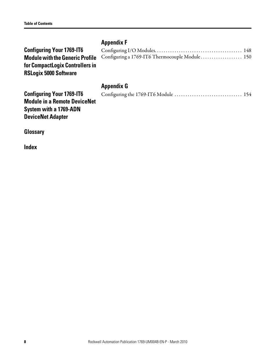 Rockwell Automation 1769-IT6 Compact I/O 1769-IT6 Thermocouple/mV Input Module User Manual | Page 8 / 168