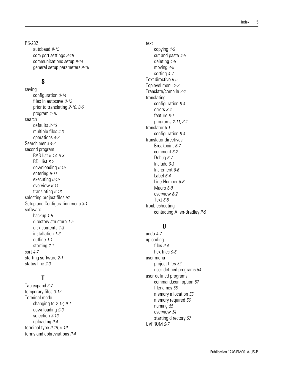 Rockwell Automation 1747-PBASE BASIC Development Software Programming Manual User Manual | Page 141 / 144