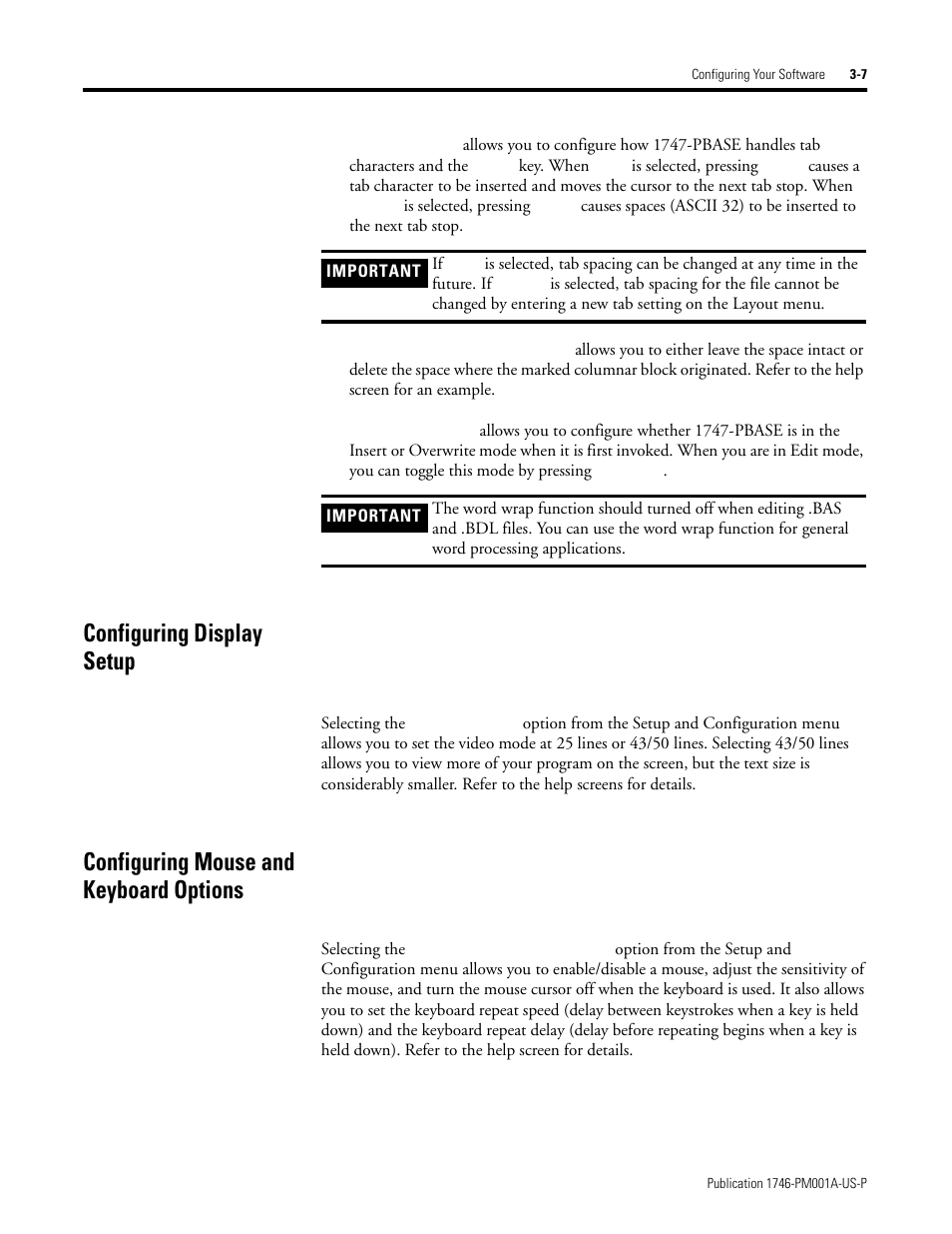 Configuring display setup, Configuring mouse and keyboard options | Rockwell Automation 1747-PBASE BASIC Development Software Programming Manual User Manual | Page 41 / 144