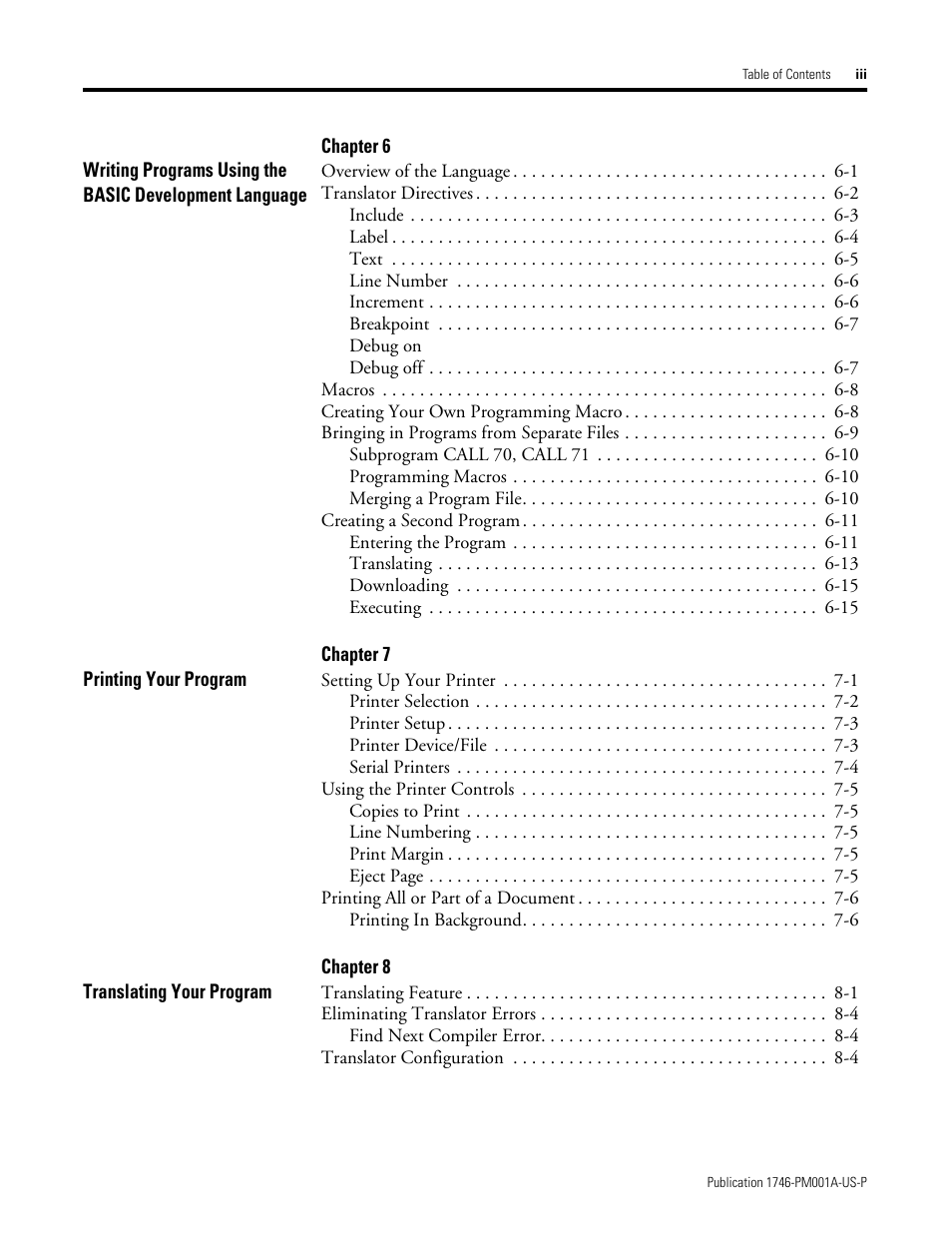 Rockwell Automation 1747-PBASE BASIC Development Software Programming Manual User Manual | Page 5 / 144