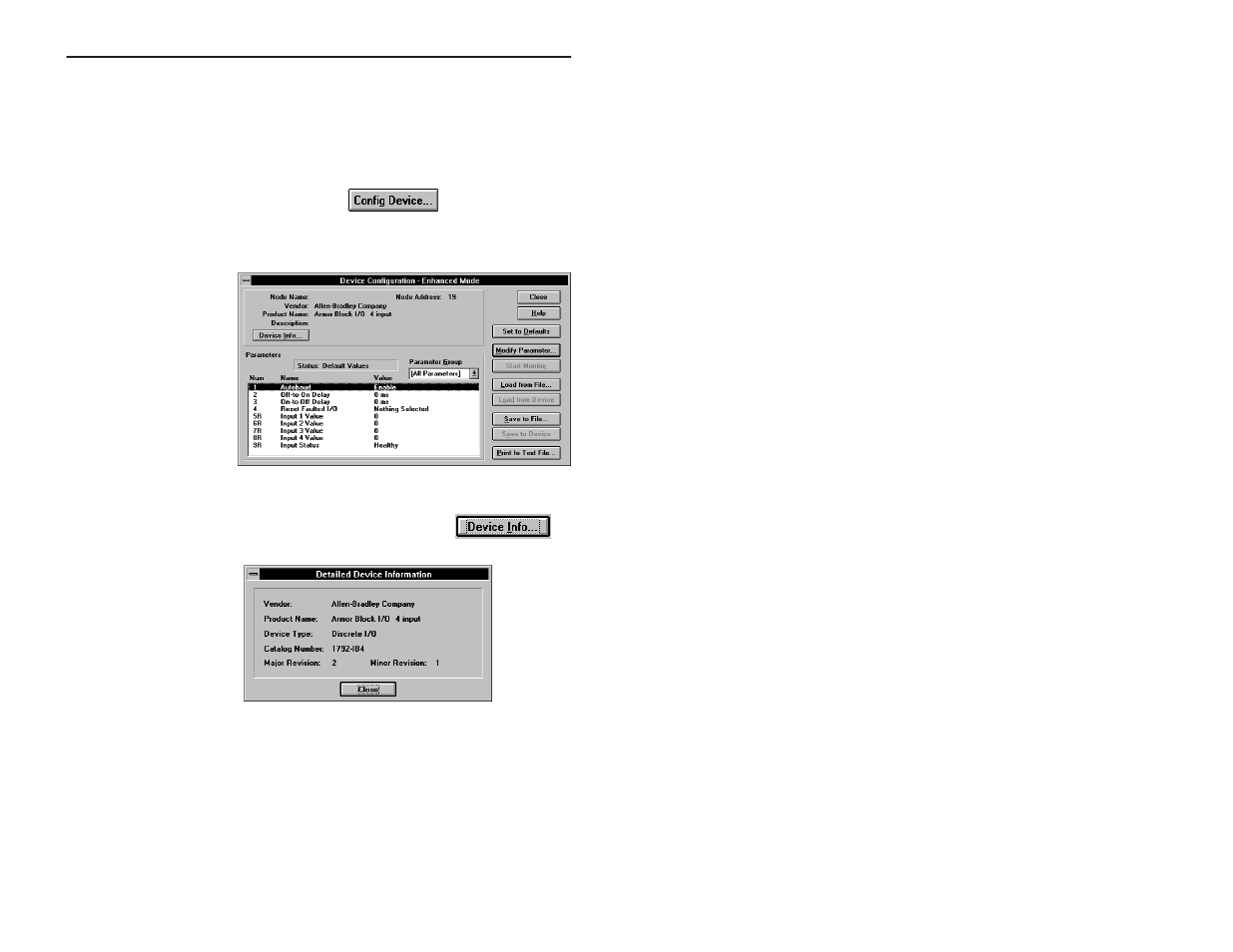 Configure your device parameters | Rockwell Automation 1792-IB4/B INSTL.INST ARMORBLOCK 4 INPUT User Manual | Page 13 / 36