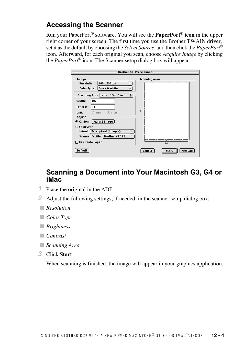 Accessing the scanner, Imac -4 | Brother DCP-1400 User Manual | Page 105 / 147