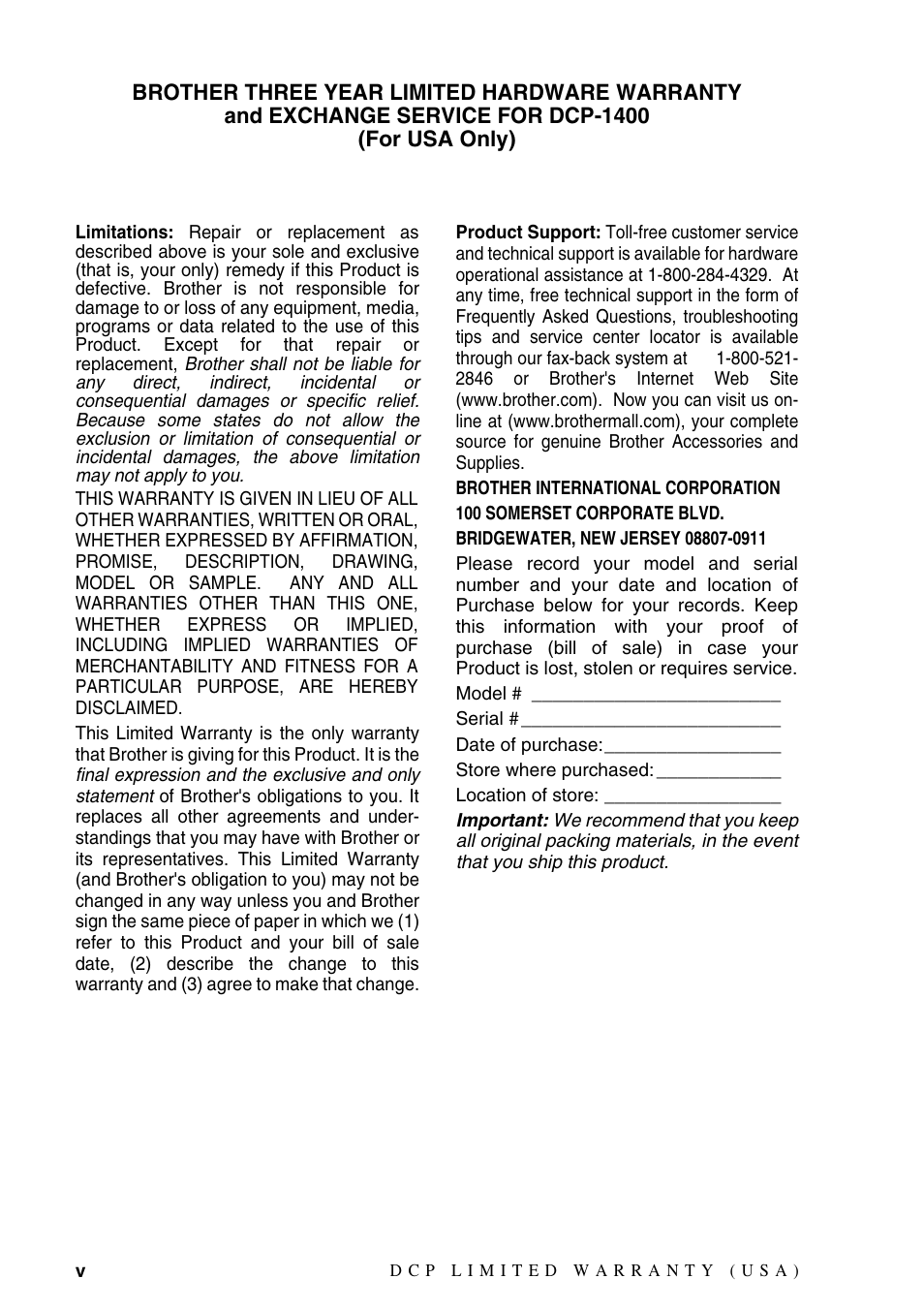 Brother DCP-1400 User Manual | Page 7 / 147