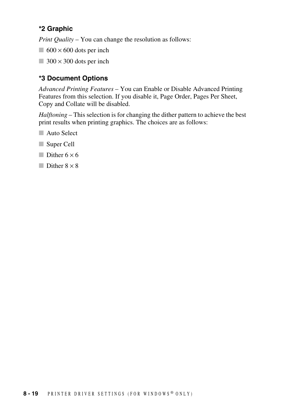 2 graphic, 3 document options, 2 graphic -19 *3 document options -19 | Brother DCP-1400 User Manual | Page 78 / 147