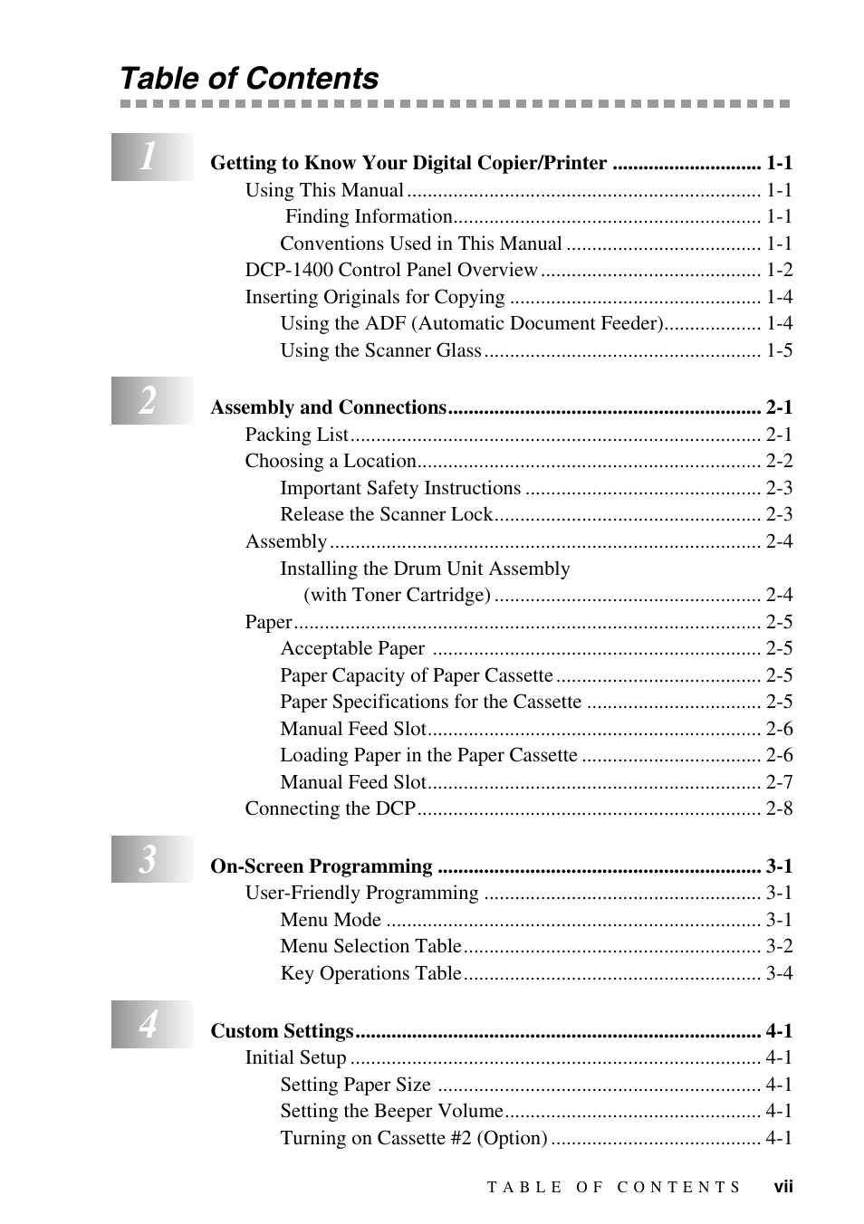 Brother DCP-1400 User Manual | Page 9 / 147