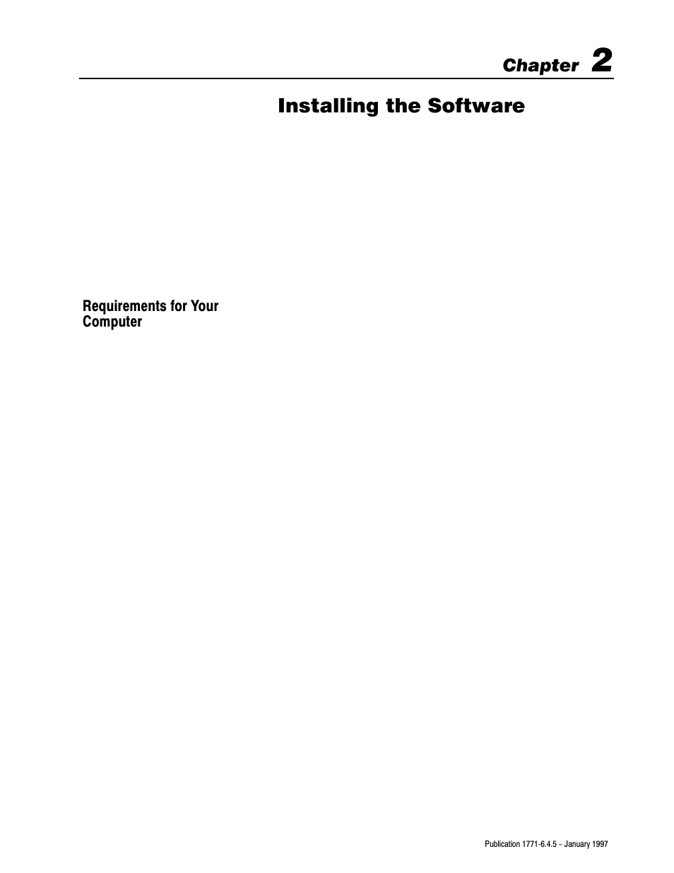 1771-6.4.5, 2 - installing the software, Installing the software, Chapter | Rockwell Automation 1771-TCM TEMPERATURE CONTROL User Manual | Page 14 / 67