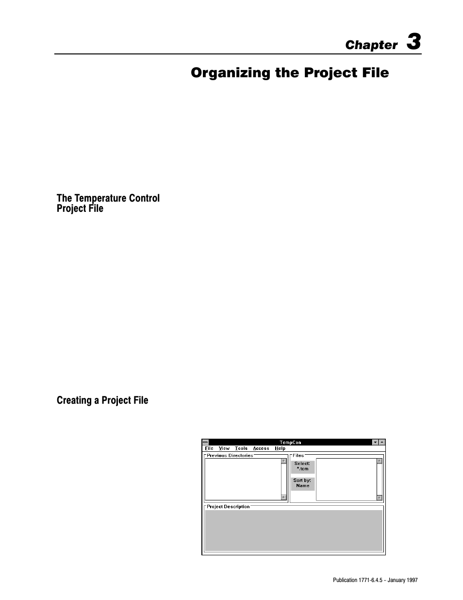 1771-6.4.5, 3 - organizing the project file, Organizing the project file, Chapter | Rockwell Automation 1771-TCM TEMPERATURE CONTROL User Manual | Page 24 / 67